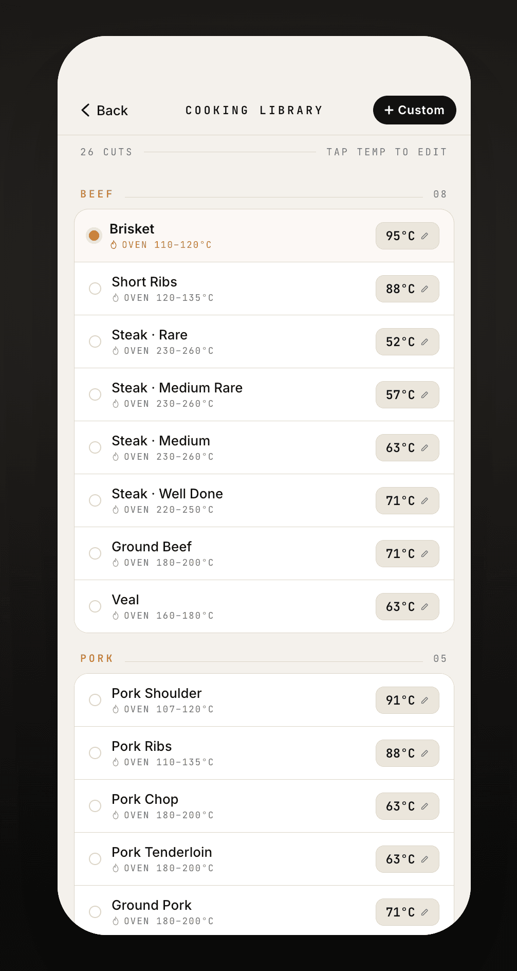 InfiniteProbe app cooking library
